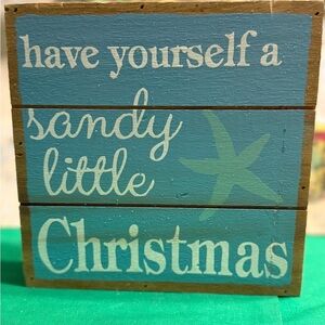 Beach Blue and White Holiday Sign
